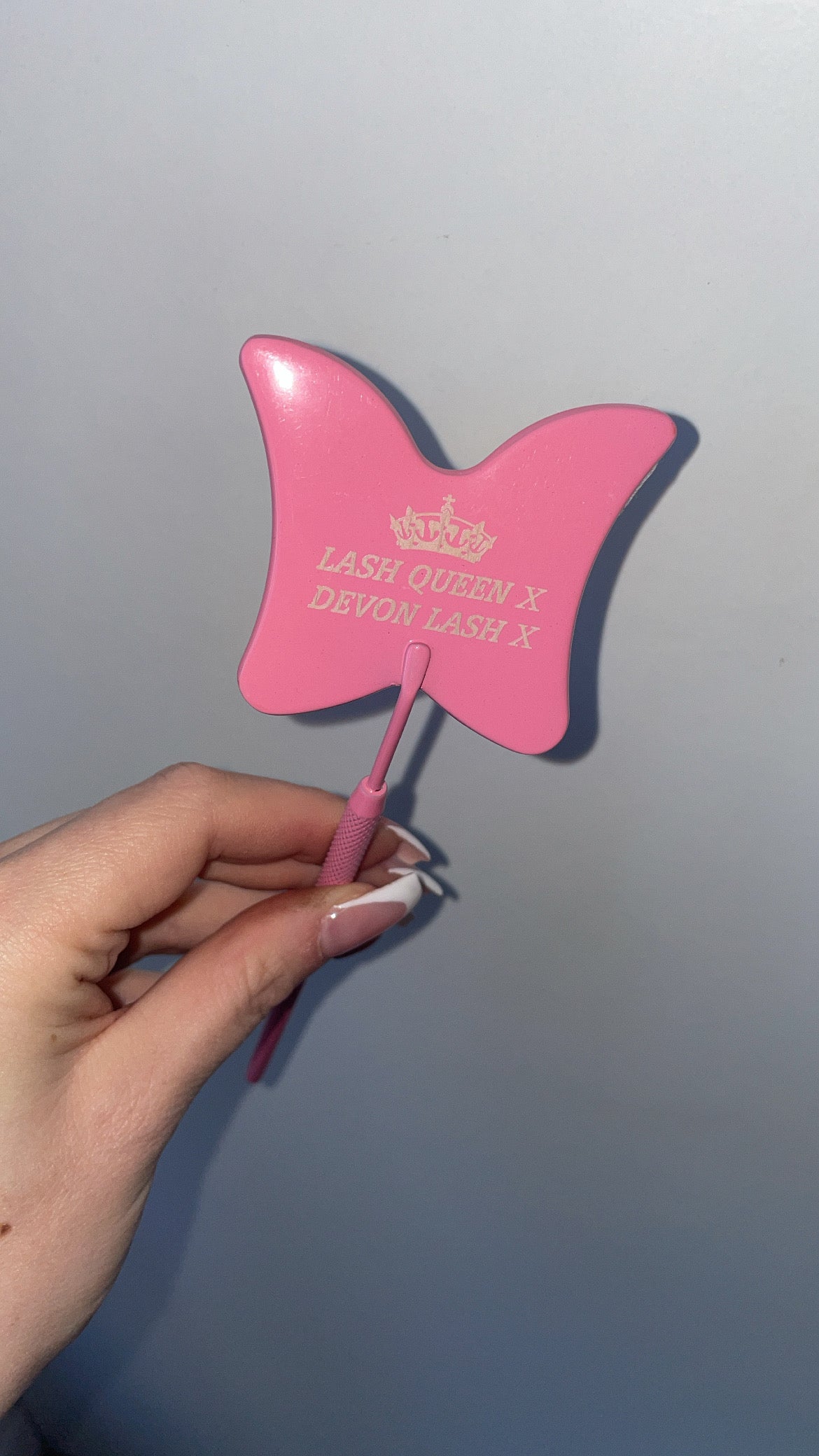 Pink butterfly mirror