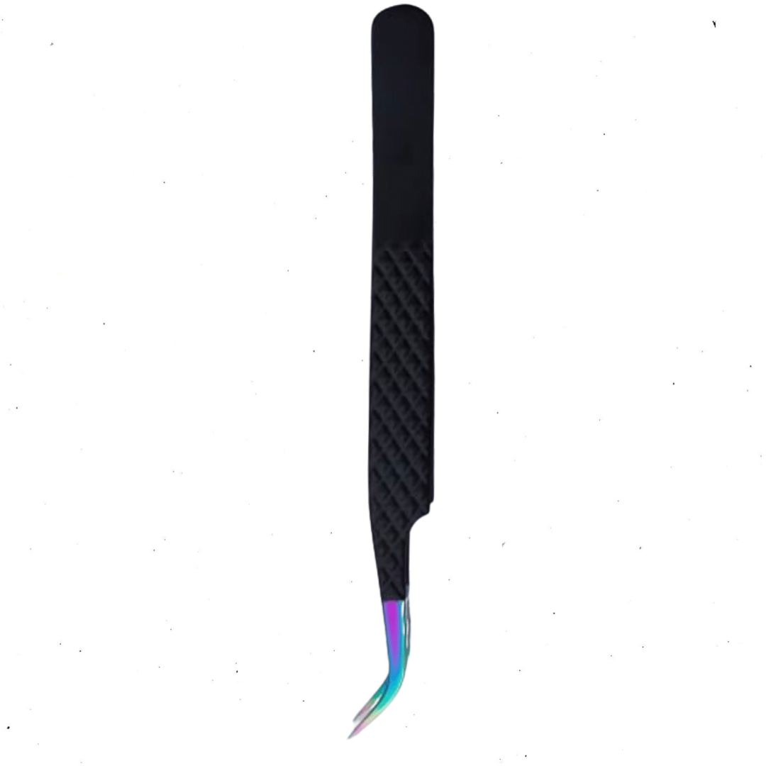 Matt black S curved tweezer