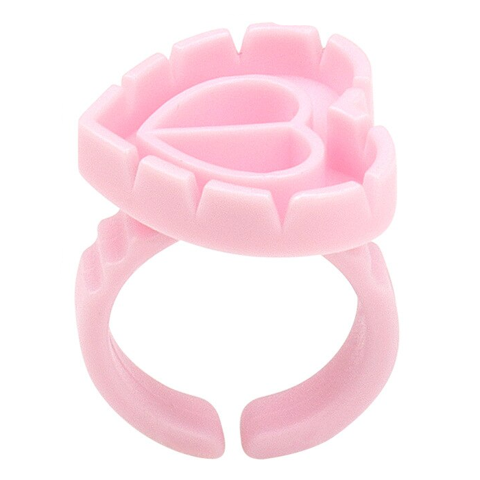 Pink blossom glue rings (100pcs)