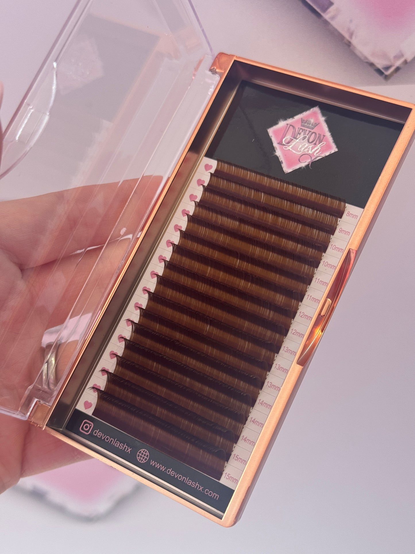 Medium Brown lashes 0.05 mixed tray