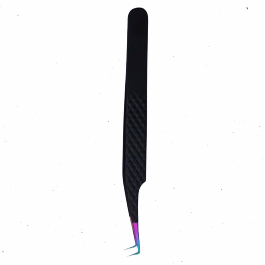 Fibre tip matt black angled tweezer