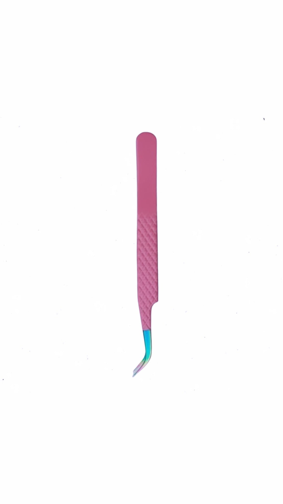 Fibre tip pink S curved tweezer
