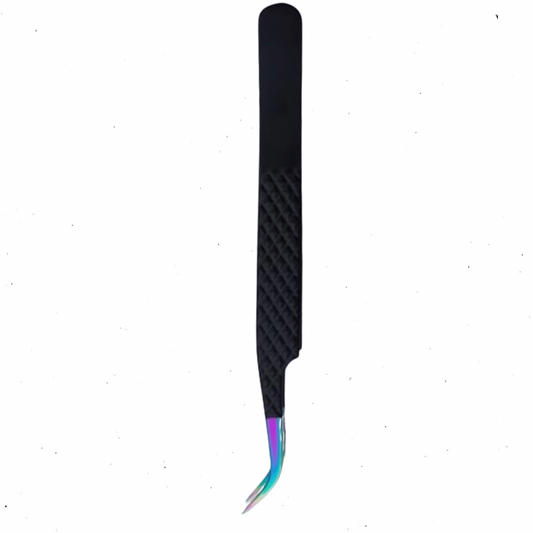 Fibre tip Matt black S curved tweezer